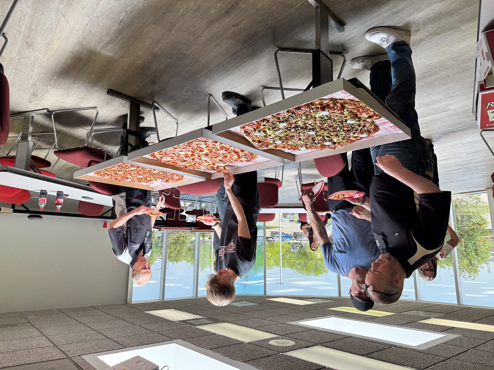 The Bob Rohrman Collision team celebrating together at the Lafayette, Indiana shop